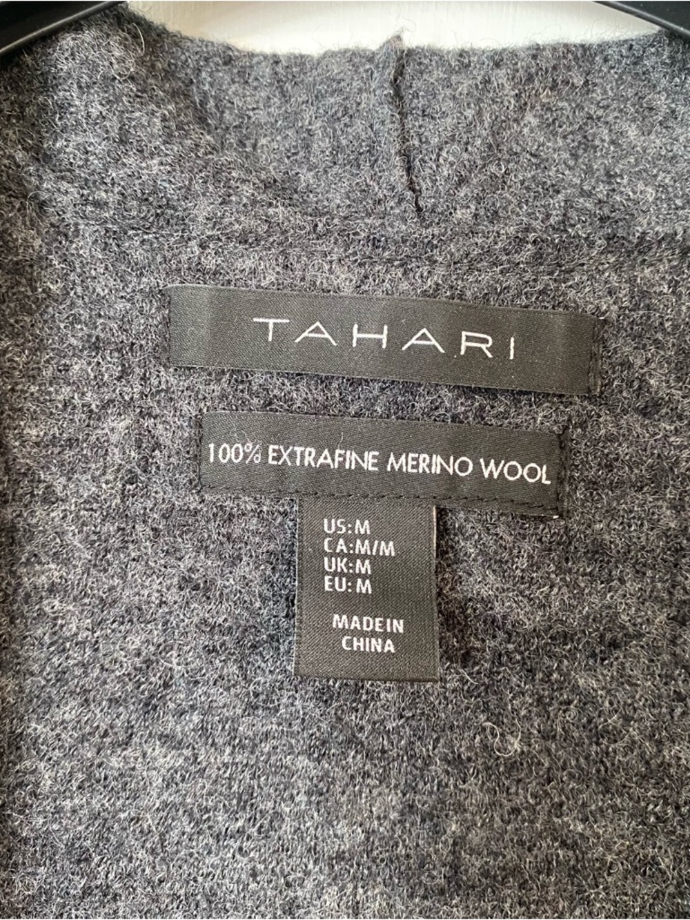 Tahari 100% Wool Sweater Vest Duster Sleeveless Open Front Gray M Capsule Work - Picture 2 of 5